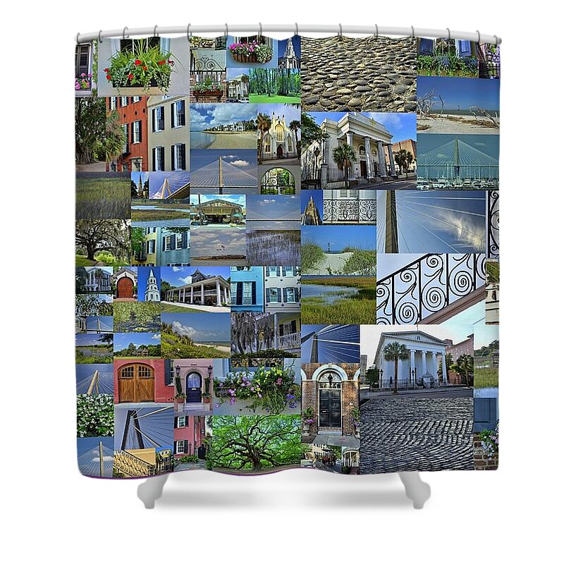 Charleston Shower Curtain featuring the photograph Charleston Collage 1 by Allen Beatty