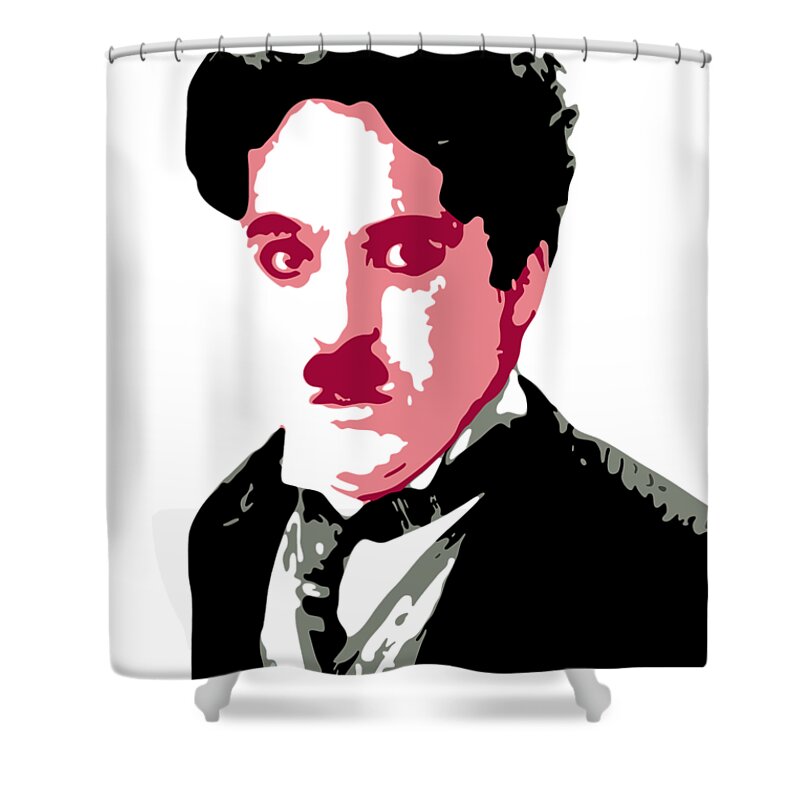 Charlie Chaplin Shower Curtain featuring the digital art Charlie Chaplin by DB Artist