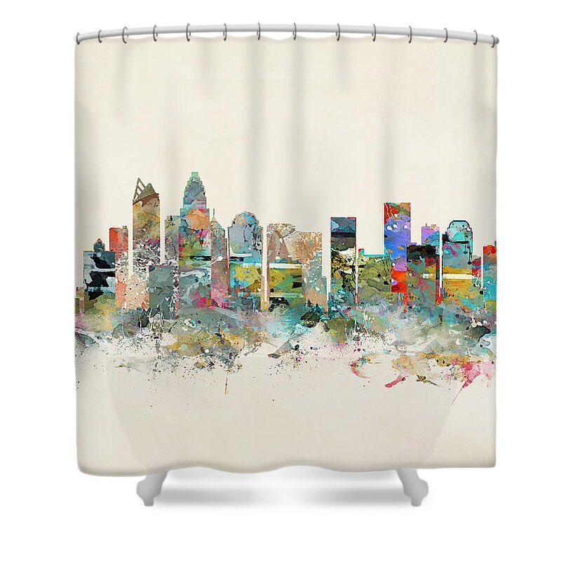 Charlotte Shower Curtain featuring the painting Charlotte City by Bri Buckley