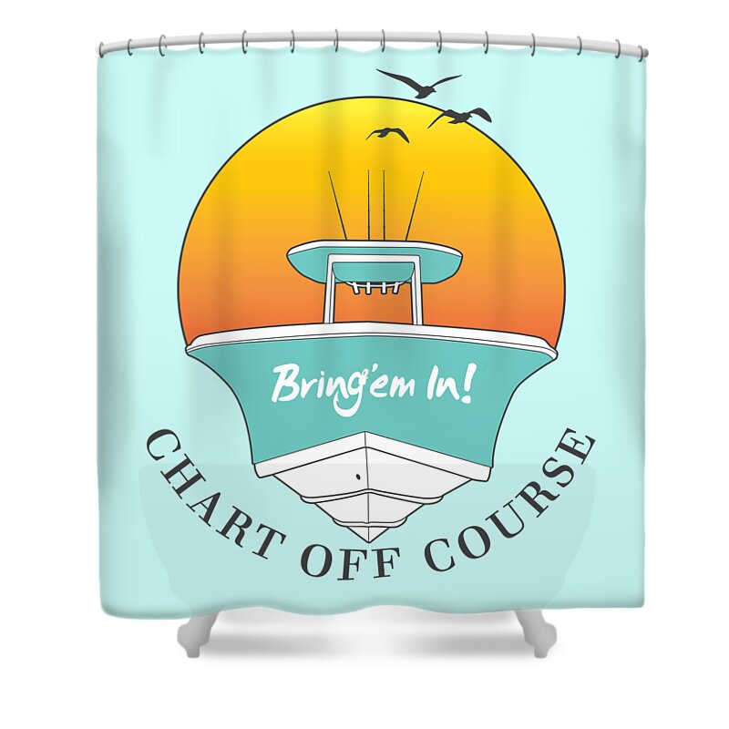 Offshore Lifestyle Shower Curtain featuring the digital art Chart Off Course by Kevin Putman