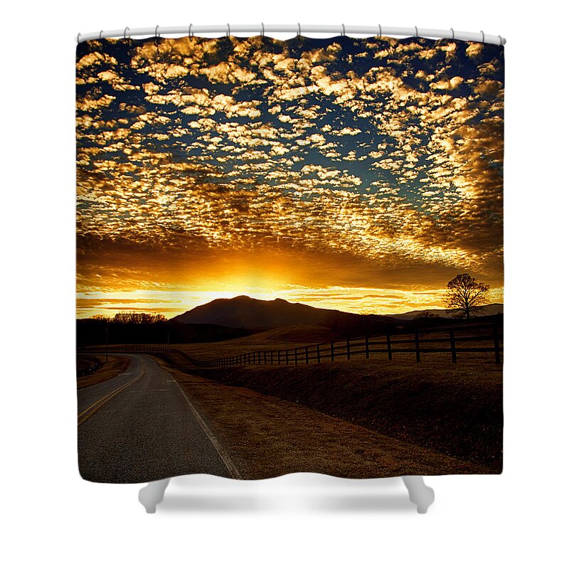 Sunset Shower Curtain featuring the photograph Chasing the Sun by Kevin Senter