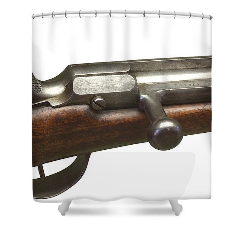 Chassepot Rifle Shower Curtain featuring the digital art Chassepot rifle by Super Lovely