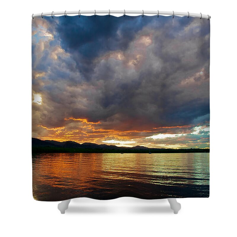 2010 Shower Curtain featuring the photograph Chatfield Technicolor Sunset by Stephen Johnson