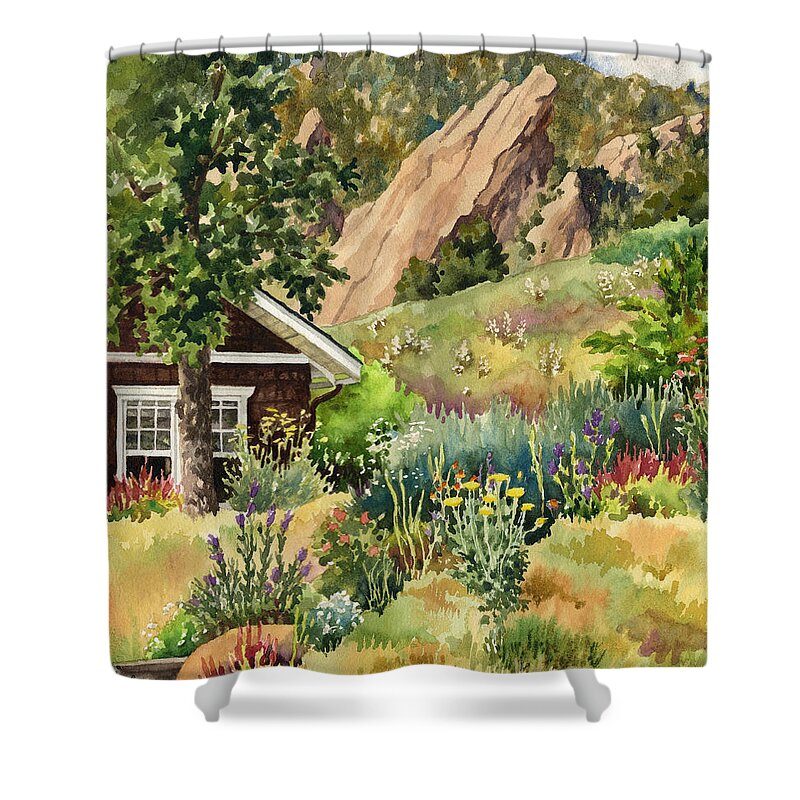 Cottage Painting Shower Curtain featuring the painting Chautauqua Cottage by Anne Gifford