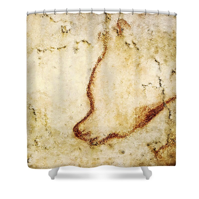 Chauvet Cave Bear Shower Curtain featuring the digital art Chauvet Cave Bear by Weston Westmoreland