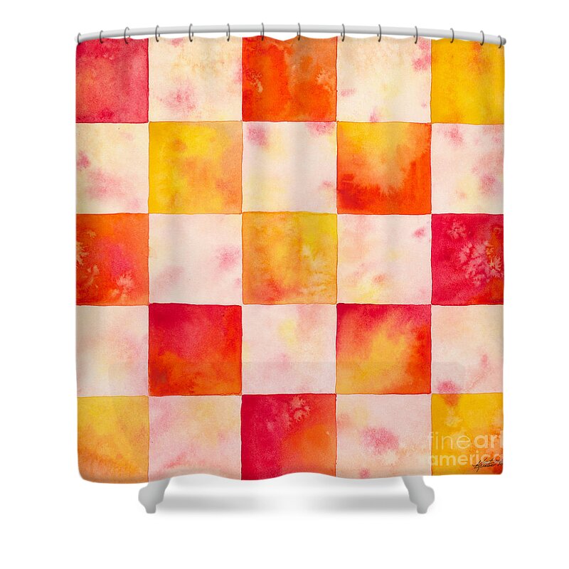 Artoffoxvox Shower Curtain featuring the painting Checkerboard Watercolor by Kristen Fox