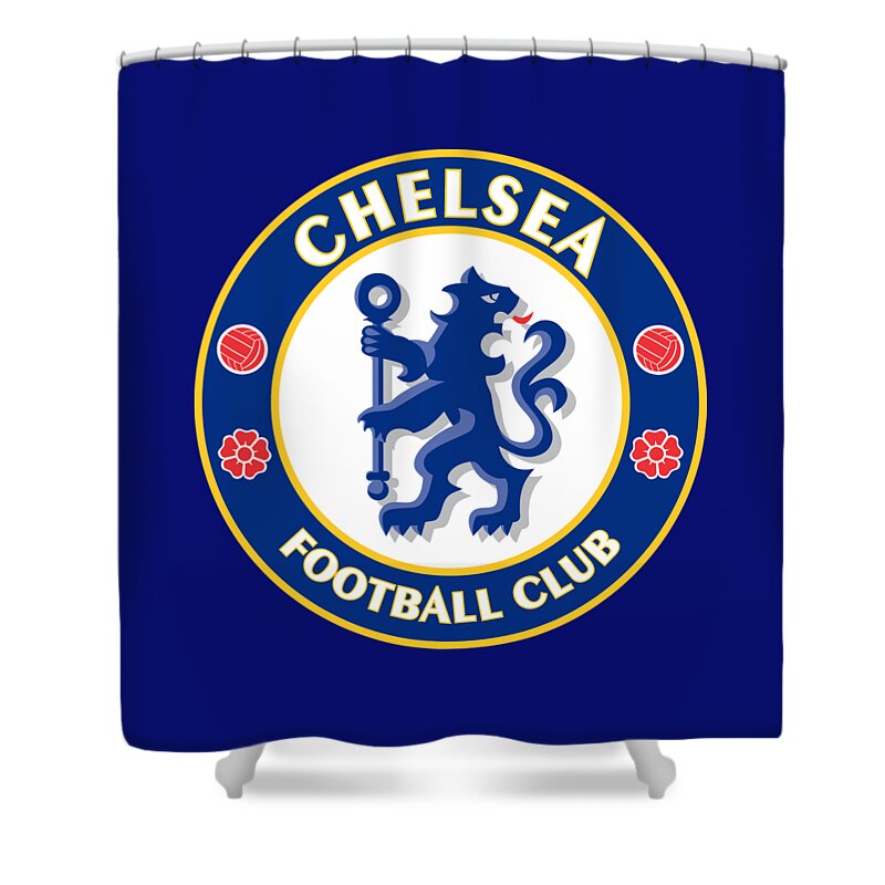 Chelsea Shower Curtain featuring the digital art Chelsea FC by Hendi Fahmi