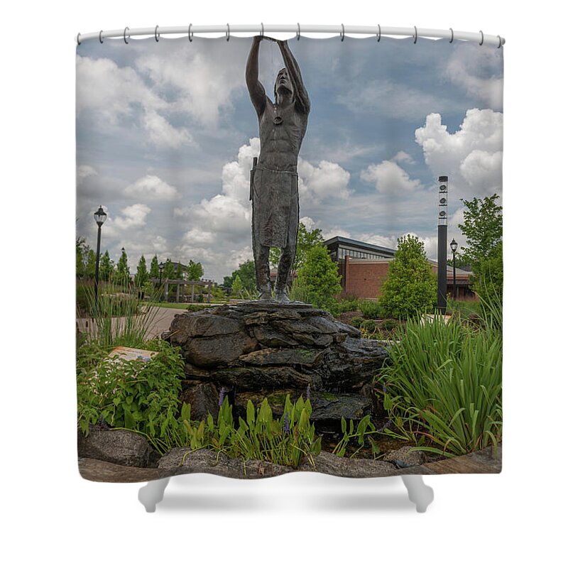 Cherokee Shower Curtain featuring the photograph Cherokee Indian Statue by Dale Powell