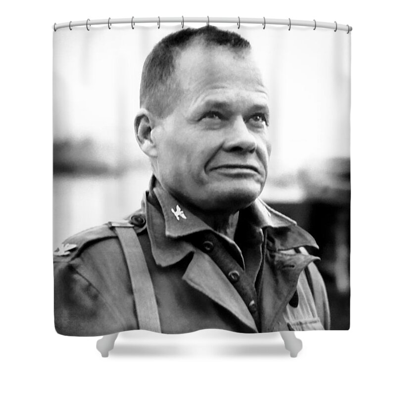 Chesty Puller Shower Curtain featuring the photograph Chesty Puller in Chigyong by War Is Hell Store