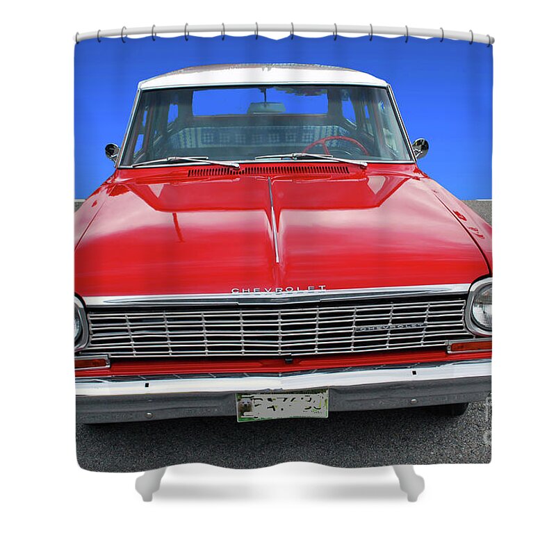Clean Car Shower Curtain featuring the photograph Chev Wagon by Bill Thomson
