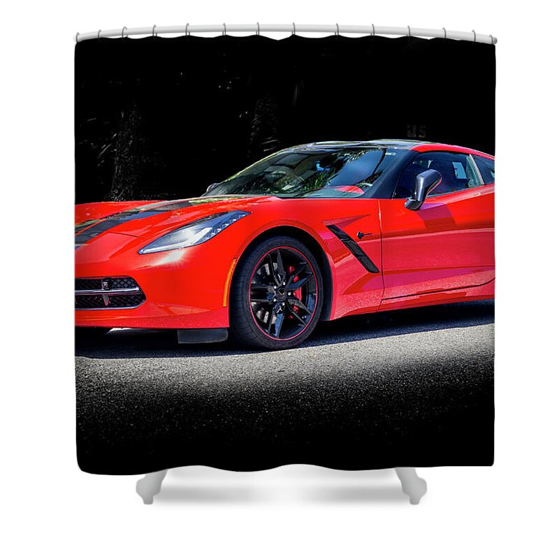 Corvette Shower Curtain featuring the photograph Chevrolet Corvette Stingray 2017 by Gene Parks