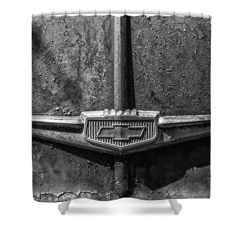 Chevy Emblem Shower Curtain featuring the photograph Chevy emblem-4240 by Matthew Pace