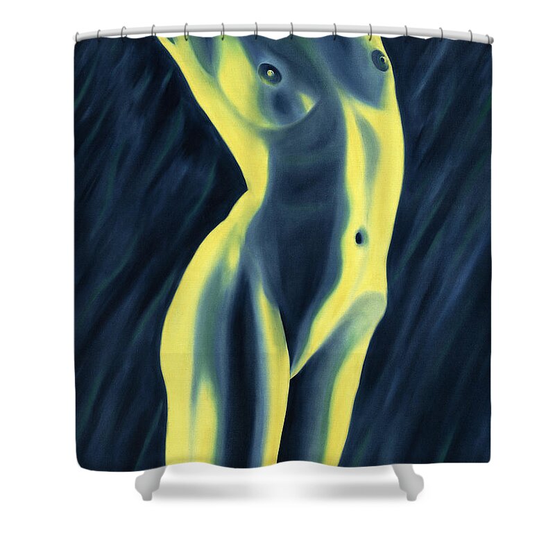 Nude Shower Curtain featuring the painting Chiaroscuro by Hakon Soreide