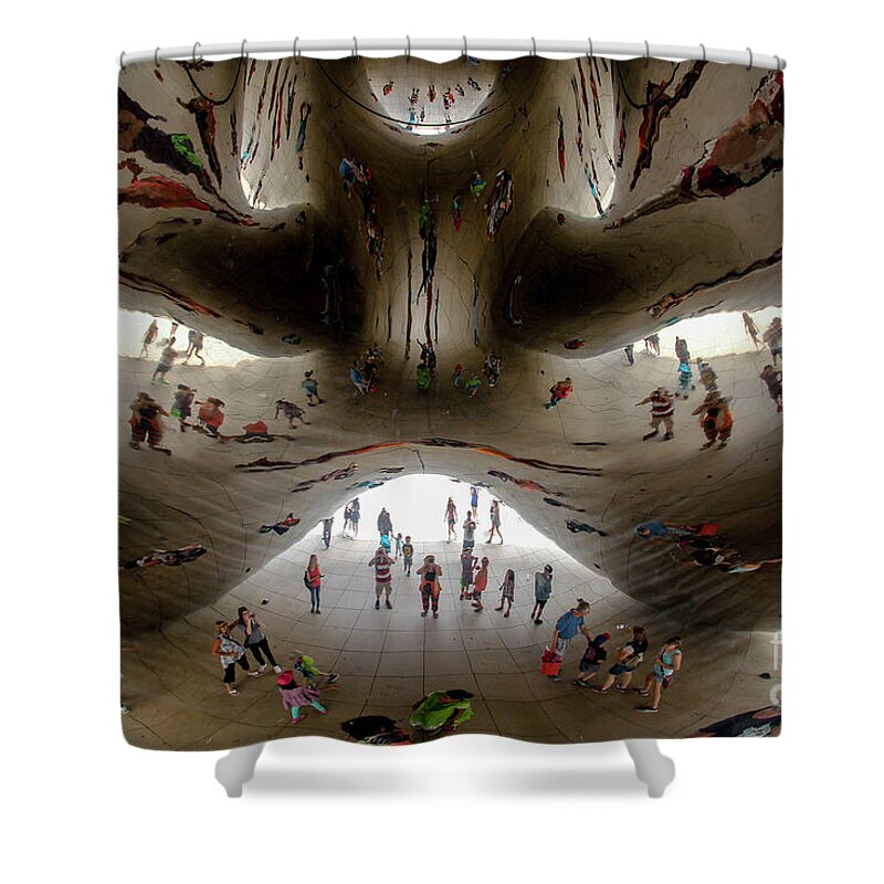 Sculpture Shower Curtain featuring the photograph Chicago Cloud Art by Barry Weiss