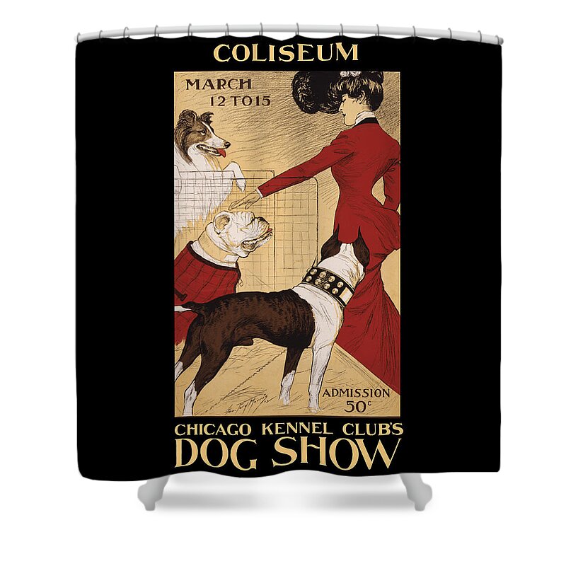 Chicago Dog Show 1902 Poster Shower Curtain featuring the photograph Chicago Dog Show 1902 Poster by Carlos Diaz