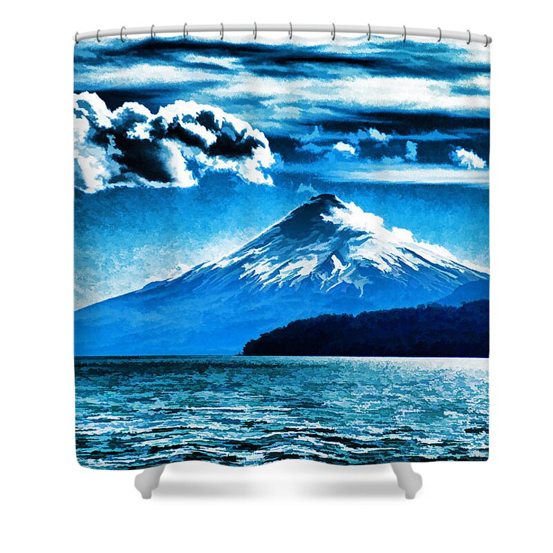 Orsono Shower Curtain featuring the photograph Chilean Volcano by Dennis Cox