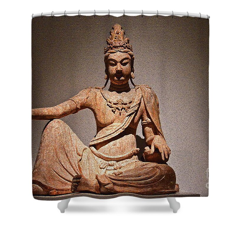 China Shower Curtain featuring the photograph China Antiquities #10 by Saundra Myles