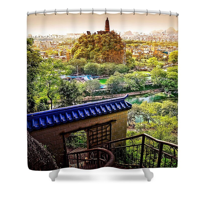China Shower Curtain featuring the photograph China Guilin landscape scenery photography-24 by Artto Pan