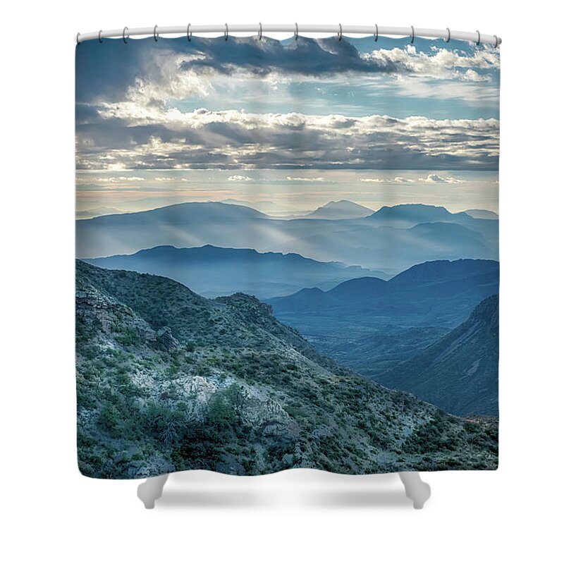 Chisos Mountains Shower Curtain featuring the photograph Chisos Mountain Morning by George Buxbaum