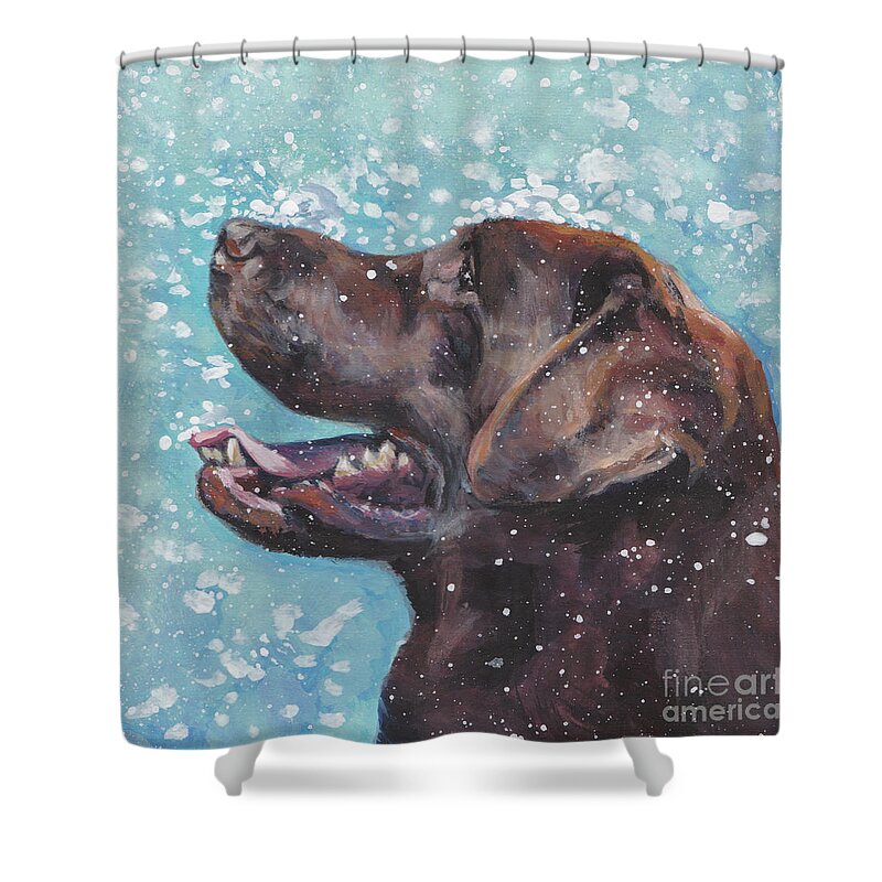Labrador Retriever Shower Curtain featuring the painting Chocolate Labrador Retriever by Lee Ann Shepard
