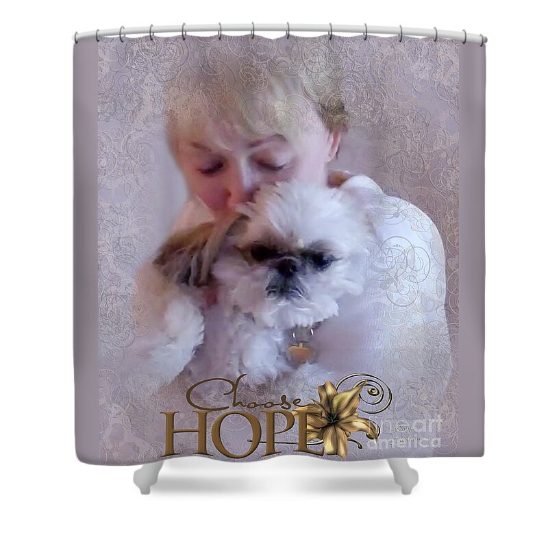 Hope Shower Curtain featuring the digital art Choose HOPE by Kathy Tarochione