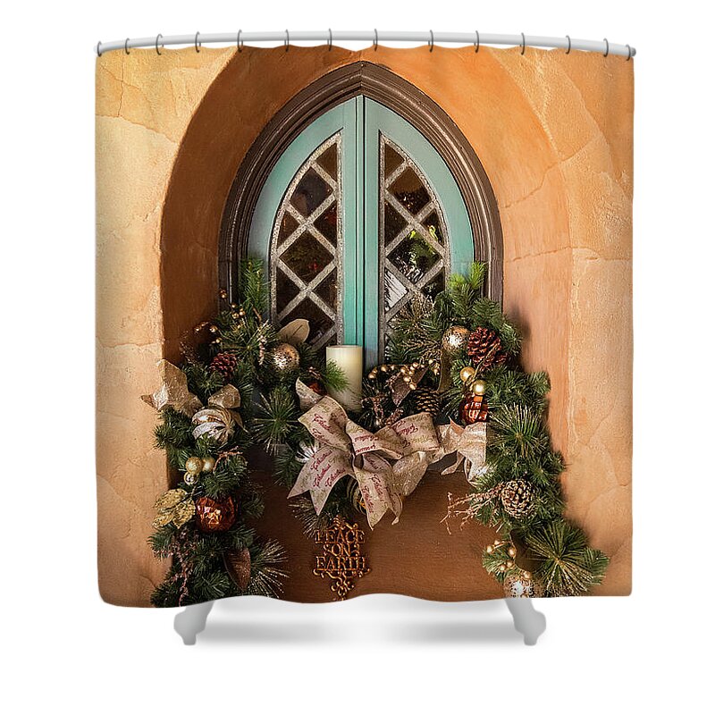 Bok Tower Shower Curtain featuring the photograph Christmas at Pinewood Estate, Bok Tower by Liesl Walsh