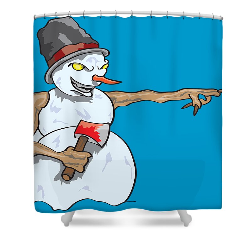 Evil Shower Curtain featuring the digital art Christmas horror nightmares by Jorgo Photography