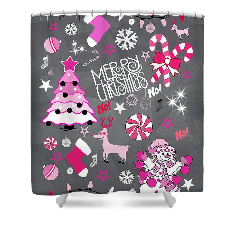 Pattern Shower Curtain featuring the painting Christmas by Mark Ashkenazi