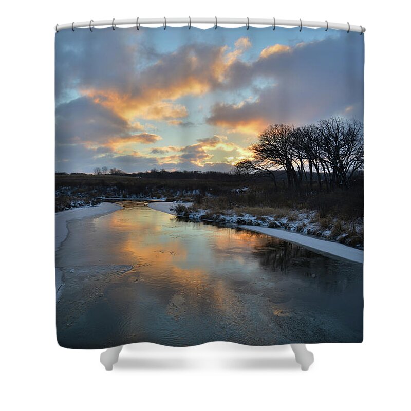 Glacial Park Shower Curtain featuring the photograph Christmas Morning 2017 in Glacial Park 7 by Ray Mathis