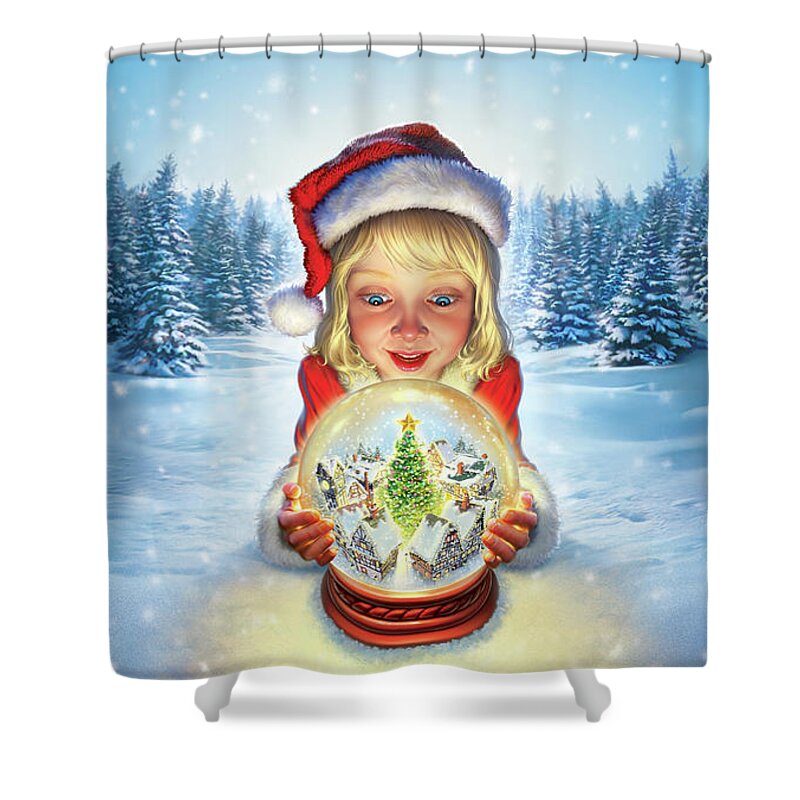 Christmas Shower Curtain featuring the digital art Christmas Tree by Mark Fredrickson