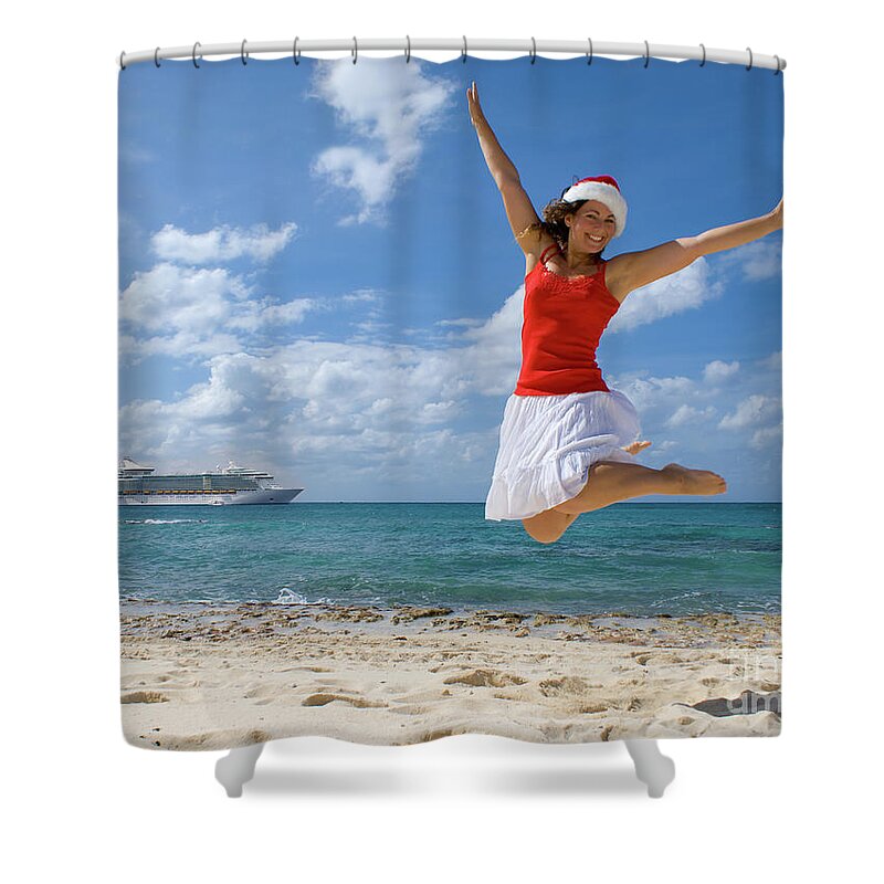 Grand Cayman Shower Curtain featuring the photograph Christmas Vacation Cruise by Anthony Totah