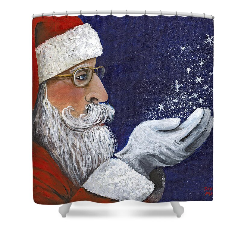 Person Shower Curtain featuring the painting Christmas Wish by Darice Machel McGuire