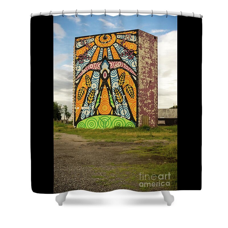 Chromatic Drive-in Shower Curtain featuring the photograph Chromatic Drive-In by Imagery by Charly