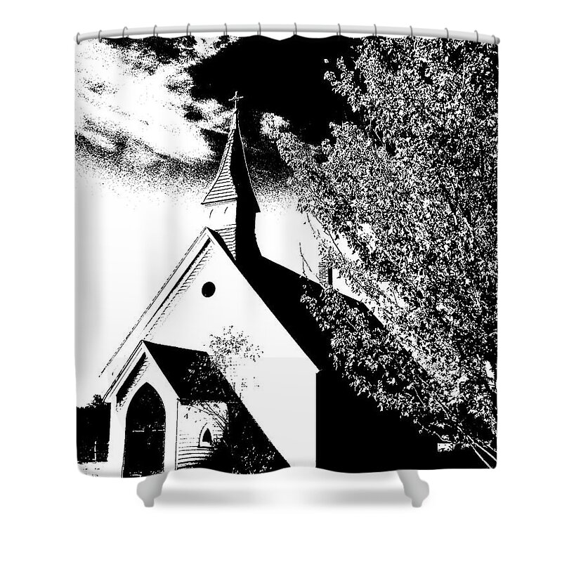 Building Shower Curtain featuring the photograph Church in Shadows by Harry Moulton