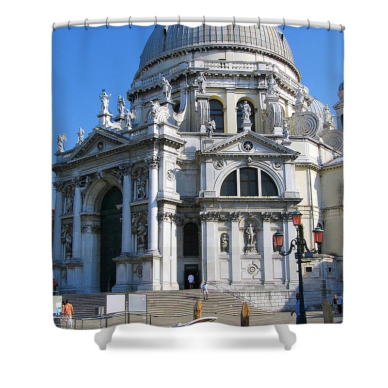 Venice Italy Church Cathedral Shower Curtain featuring the painting Church in Venice by Lisa Boyd
