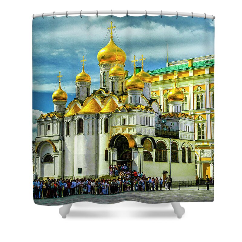 Russia Shower Curtain featuring the photograph Church Lineup by Rick Bragan