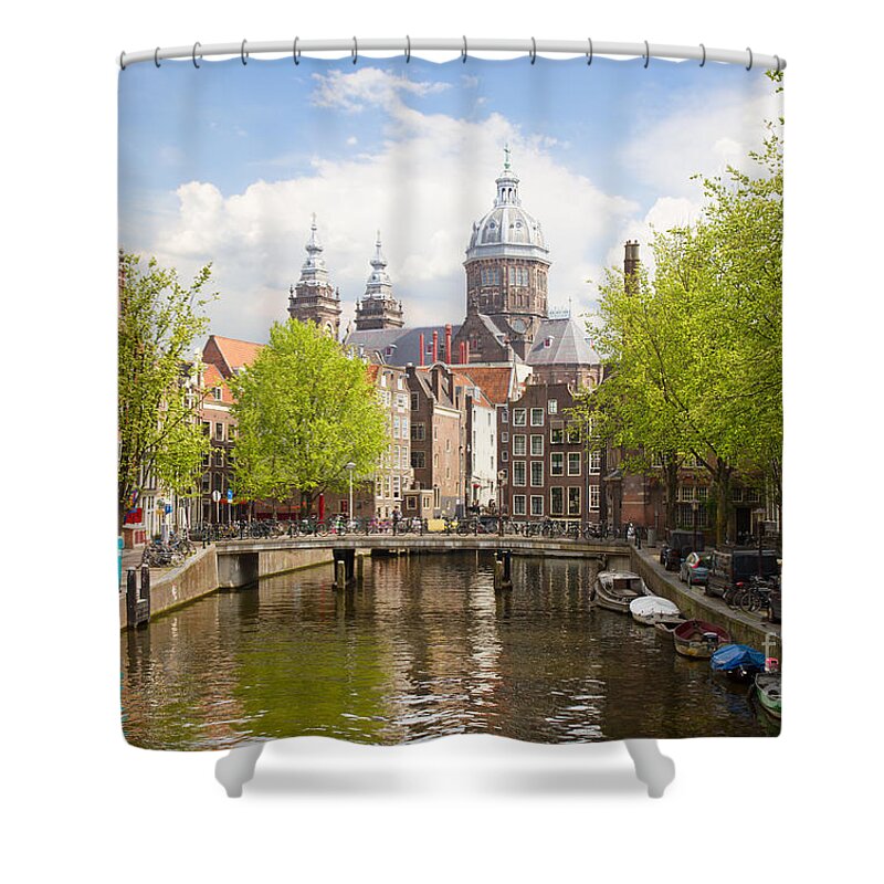 Amsterdam Shower Curtain featuring the photograph Church of St Nicholas , Amsterdam by Anastasy Yarmolovich