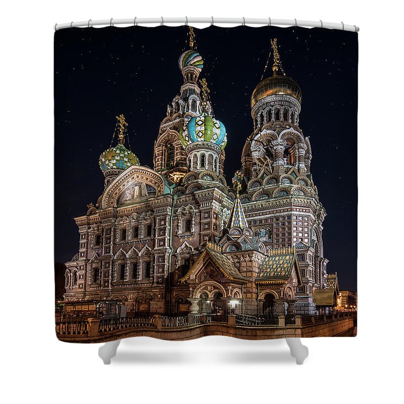 Peterburg Shower Curtain featuring the photograph Church of the Savior on Spilled Blood by Jaroslaw Blaminsky