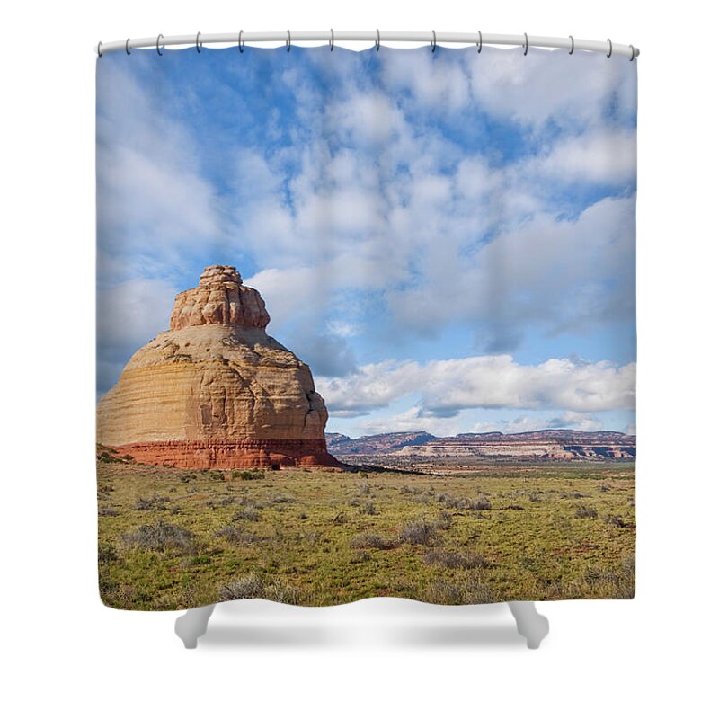 Arid Climate Shower Curtain featuring the photograph Church Rock Utah by Jeff Goulden
