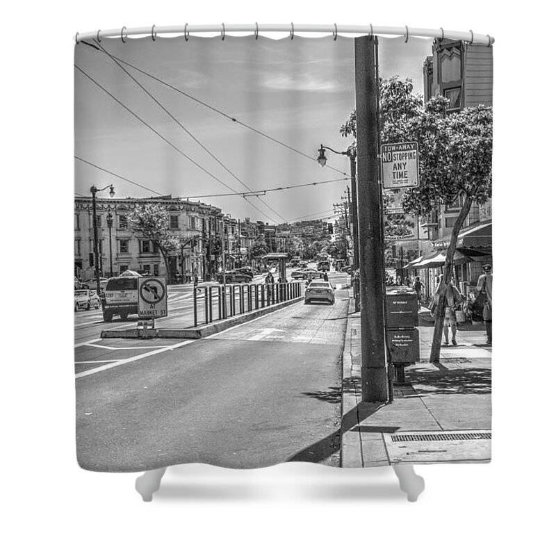  Shower Curtain featuring the photograph Church St at Market St San Francisco by Wendy Carrington