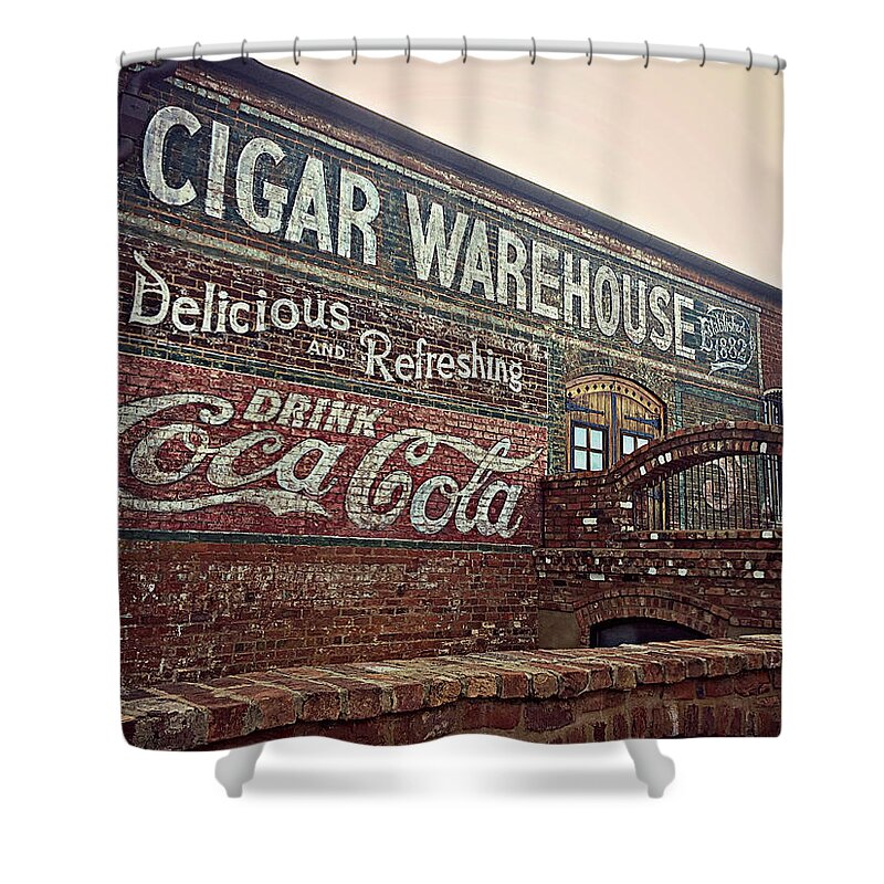 Building Shower Curtain featuring the photograph Cigar Warehouse Greenville SC by Kathy Barney