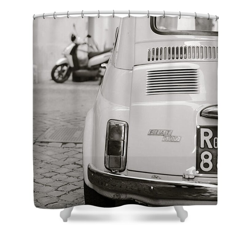 Italy Shower Curtain featuring the photograph Cinquecento Black and White by Stefano Senise