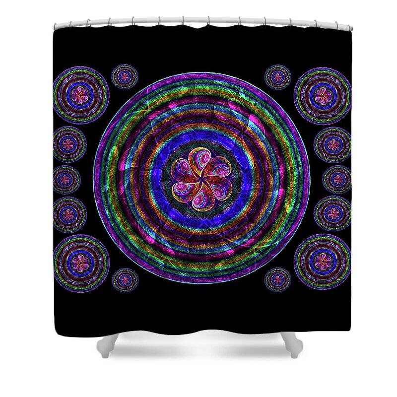 Apophysis Fractal Shower Curtain featuring the digital art Circle Flower 2 by Angie Tirado