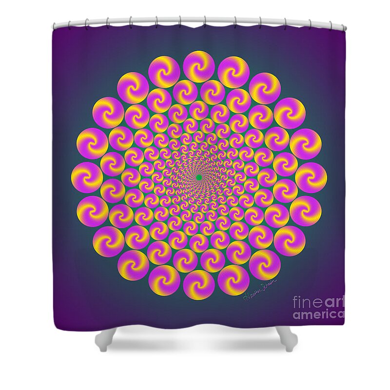 Artsytoo Shower Curtain featuring the digital art Circles Circus by Heather Schaefer