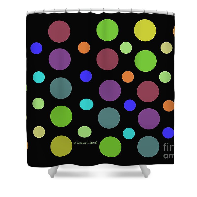 Circle Patterns Shower Curtain featuring the digital art Circles N Dots C21 by Monica C Stovall