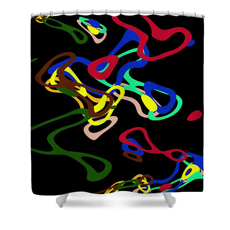 Abstract Shower Curtain featuring the digital art Circlesb3 by John Saunders
