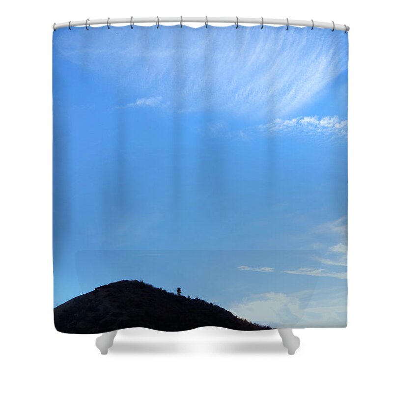 Cirrus Clouds Shower Curtain featuring the photograph Cirrus Clouds and Blue Sky by Ram Vasudev