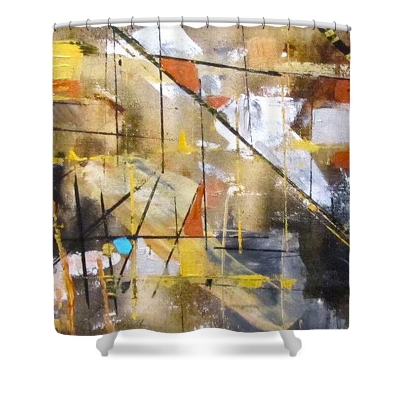 City Shower Curtain featuring the painting City by Barbara O'Toole