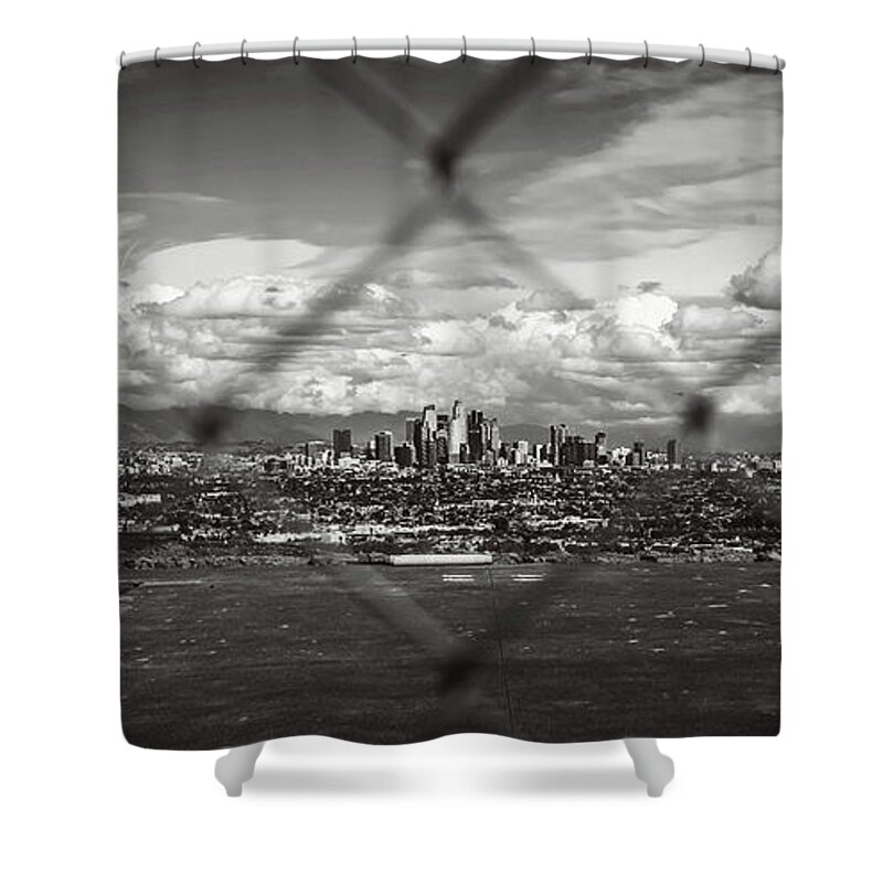 Los Angeles Shower Curtain featuring the photograph City Escape by April Reppucci