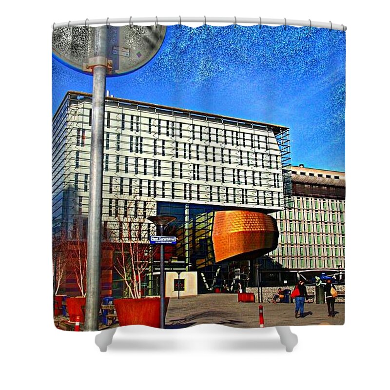City Shower Curtain featuring the digital art City infradesign artwork by Marco De Mooy